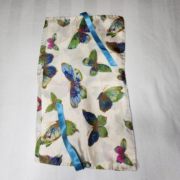 Vintage Satin Lingerie Stocking Hosiery Envelope Bag Ariadne Butterflies Jewelry - Picture 8 of 8